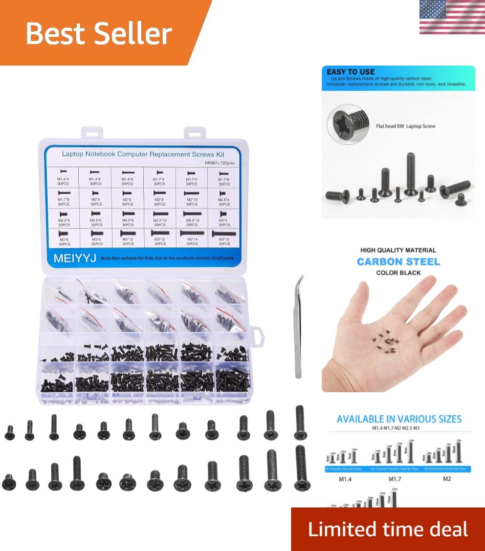 720pcs Laptop Notebook Screws Set,Replacement Computer Screws Kit,M.4,M.7,M2,...