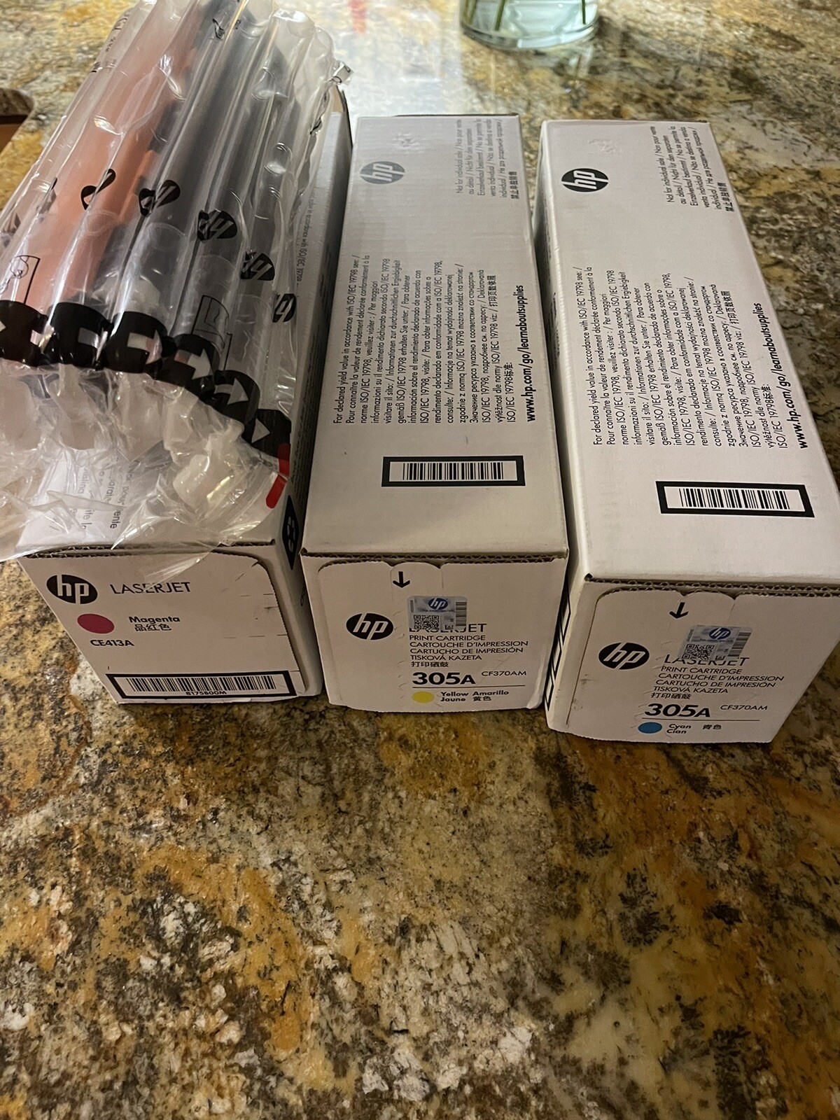 HP 305A 3 pack CF370AM  Toner Cartridges CE411A/ CE412A/13A, Mag, Cyan, Ylw Fast
