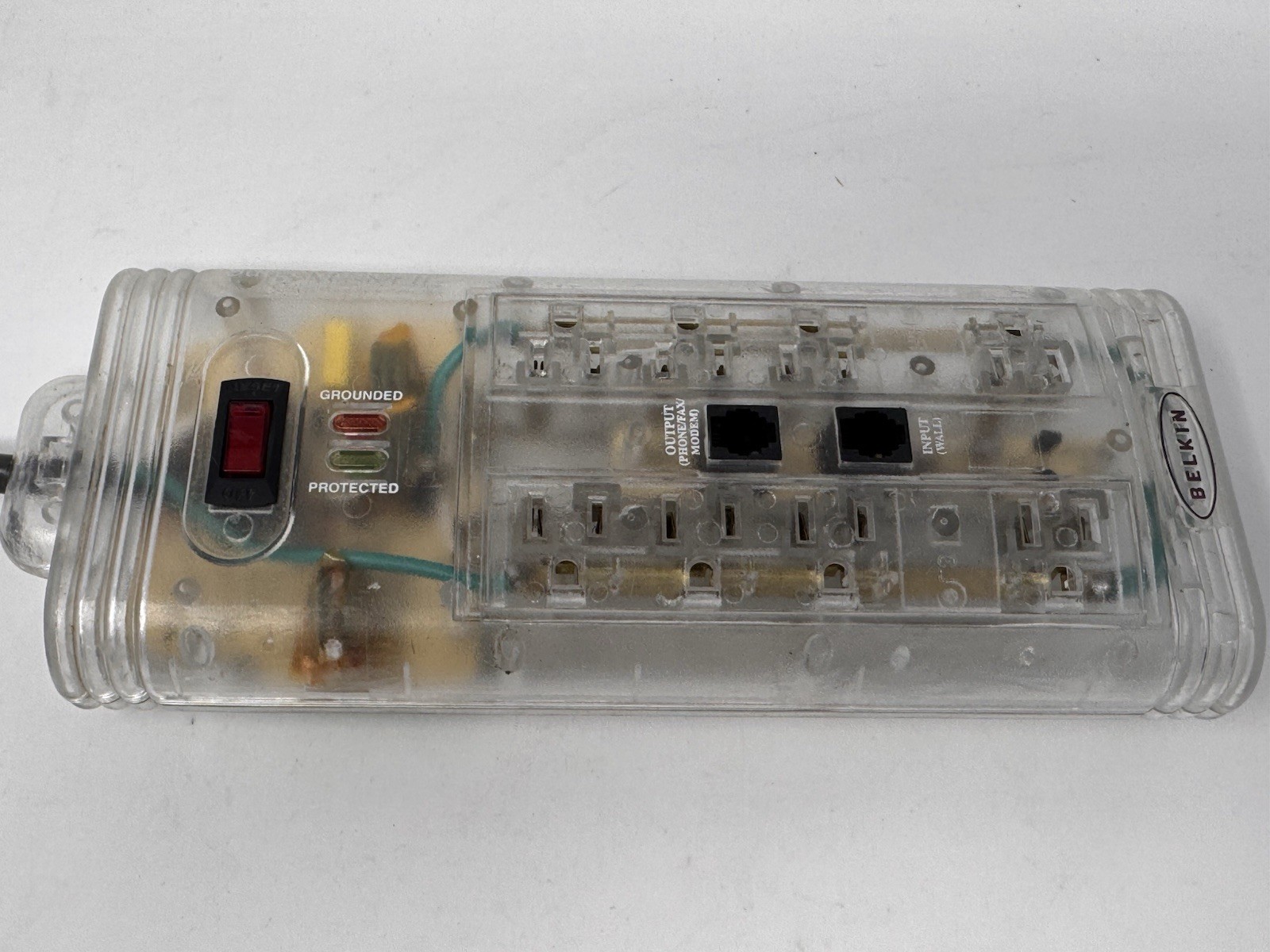 Belkin 8 Outlet Surge Master II 2 Suppressor Clear Transparent F5C695TEL