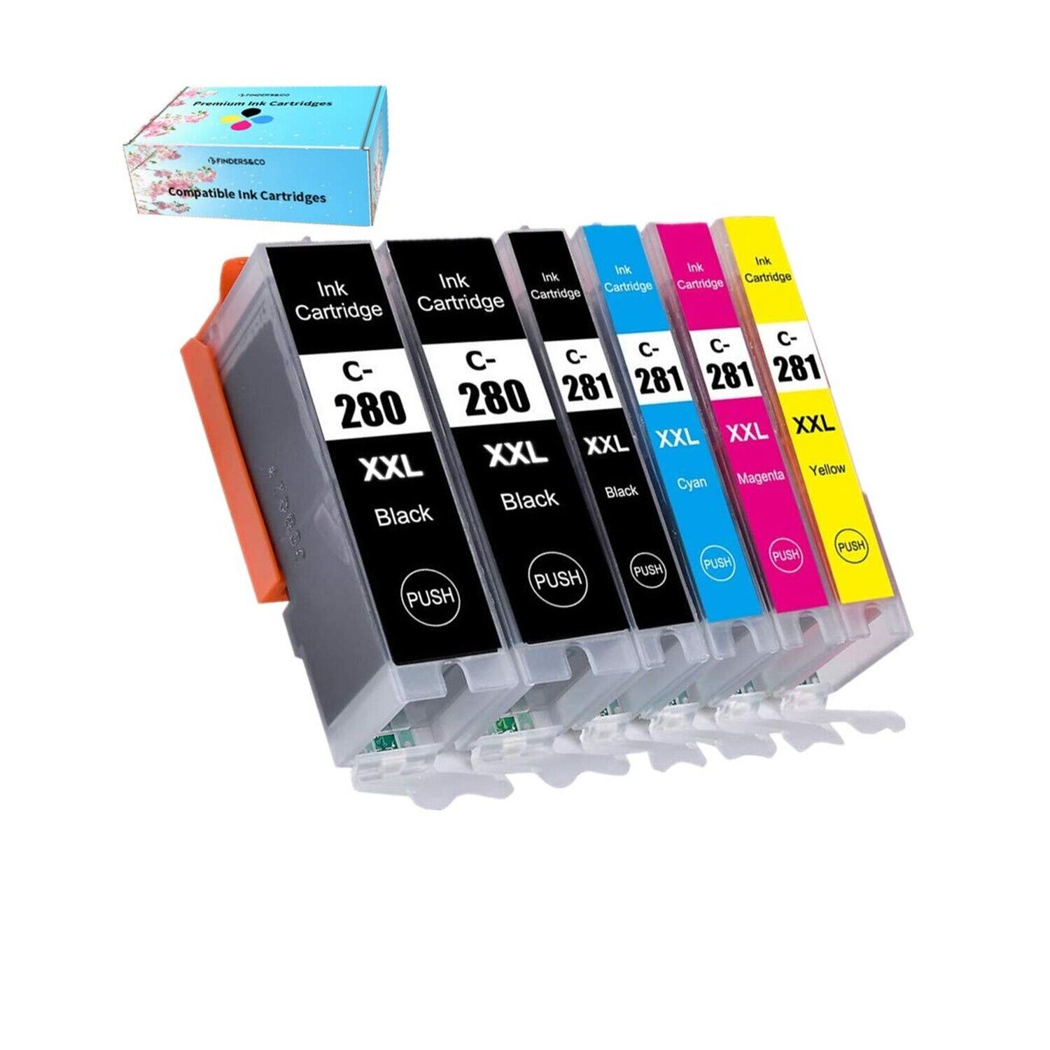 F FINDERS&CO PGI-280XXL CLI-281XXL Ink Cartridges Compatible with Canon 280 2...