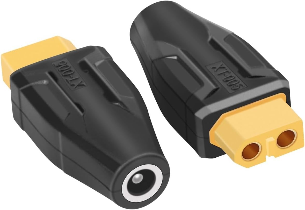 Lightweight XT60 to DC5521 Female Adapter - Perfect for LiPo Battery & Laptop