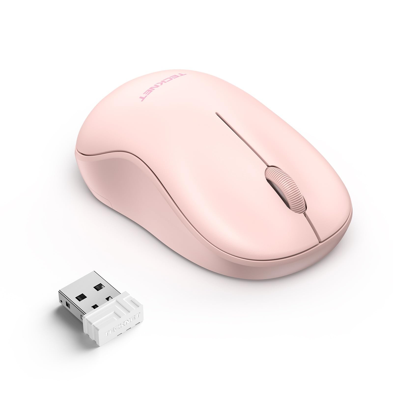Portable Ambidextrous 2.4 GHz Wireless Mouse for Laptop- Pink
