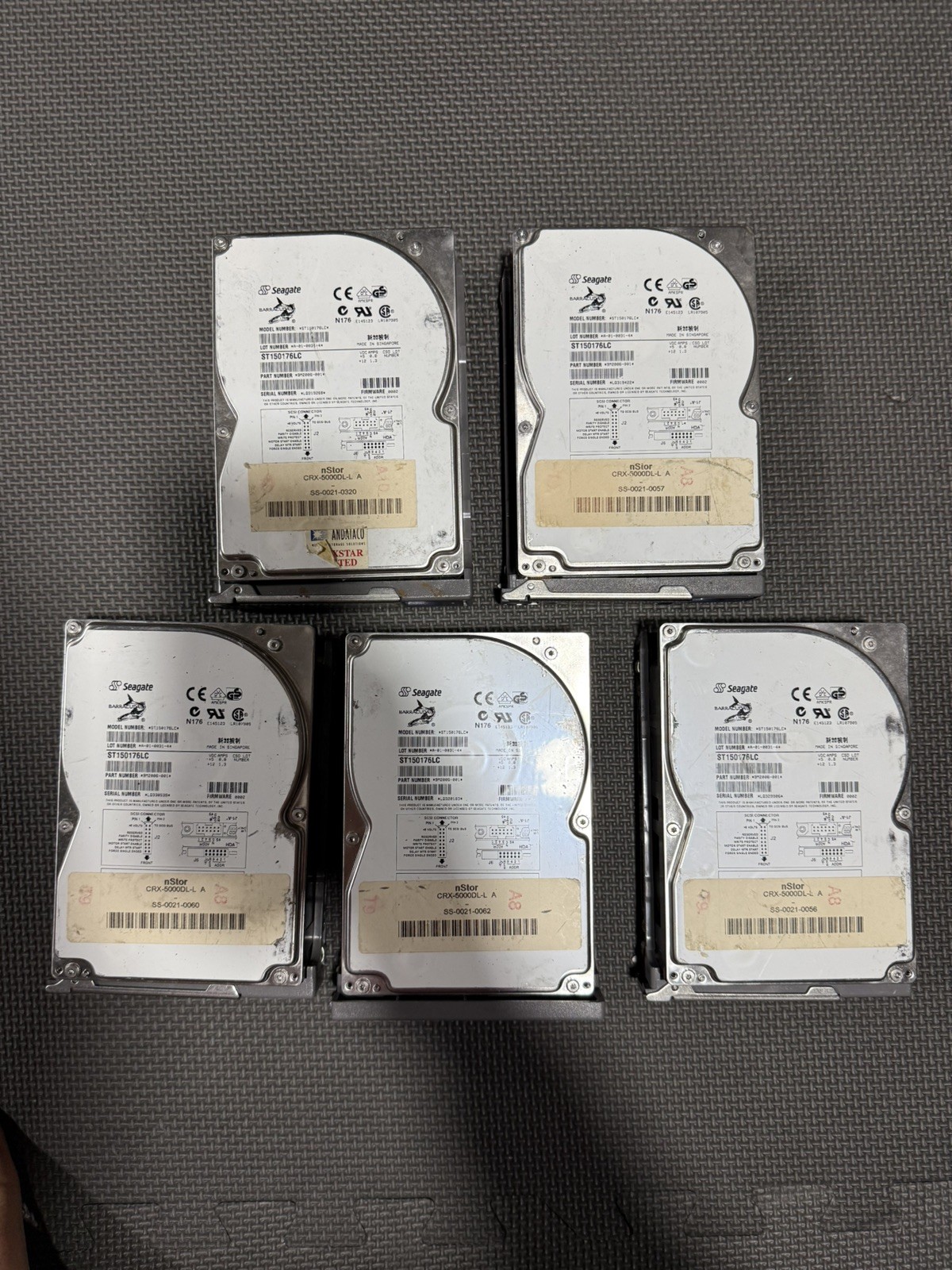 Lot of 5: ST150176LC - Seagate 50GB 7200 RPM SCSI 3.5" HDD Ultra 2 80 Pin