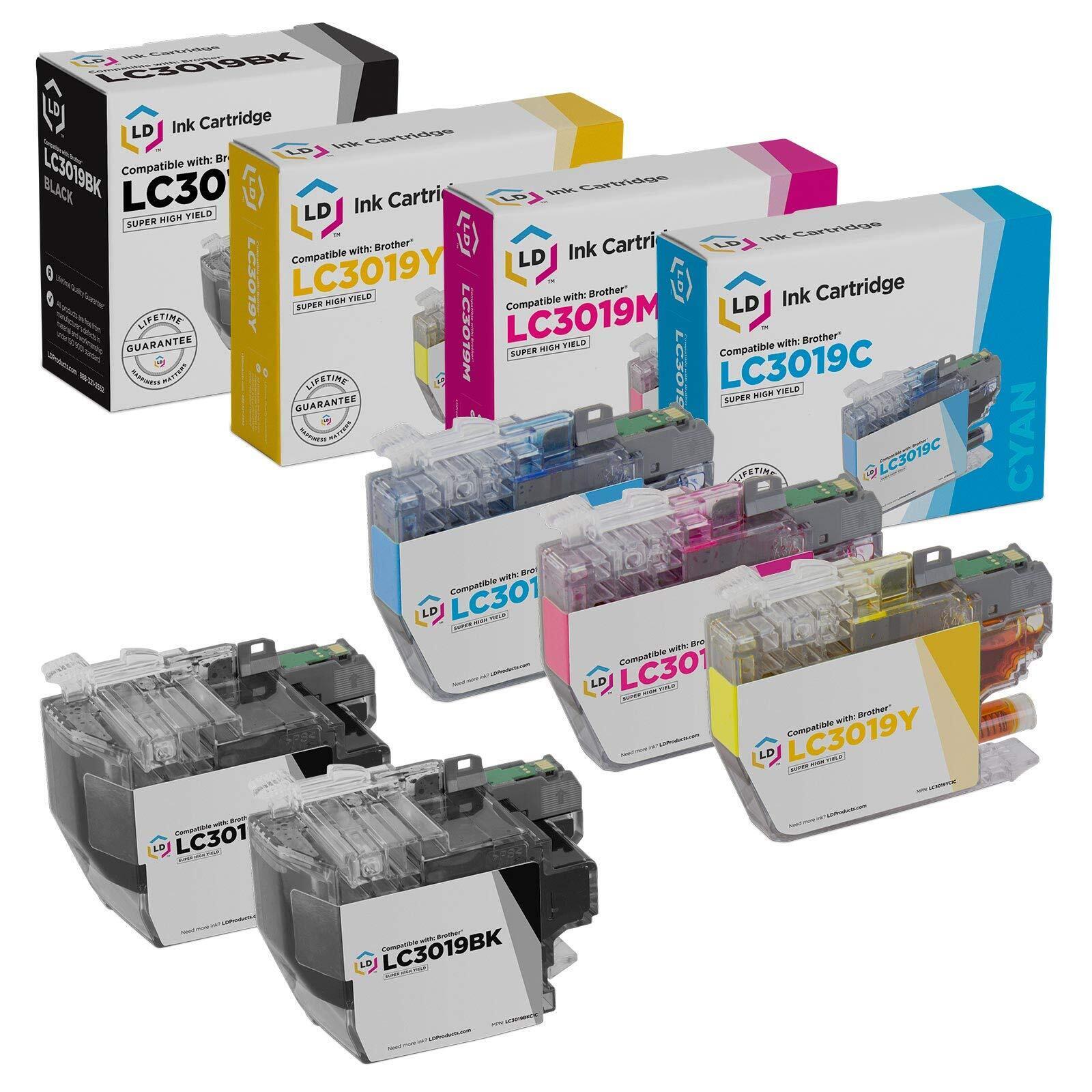 LD Compatible Brother LC3019 Super HY Ink: 2 Black 1 Cyan 1 Magenta 1 Yellow 5PK