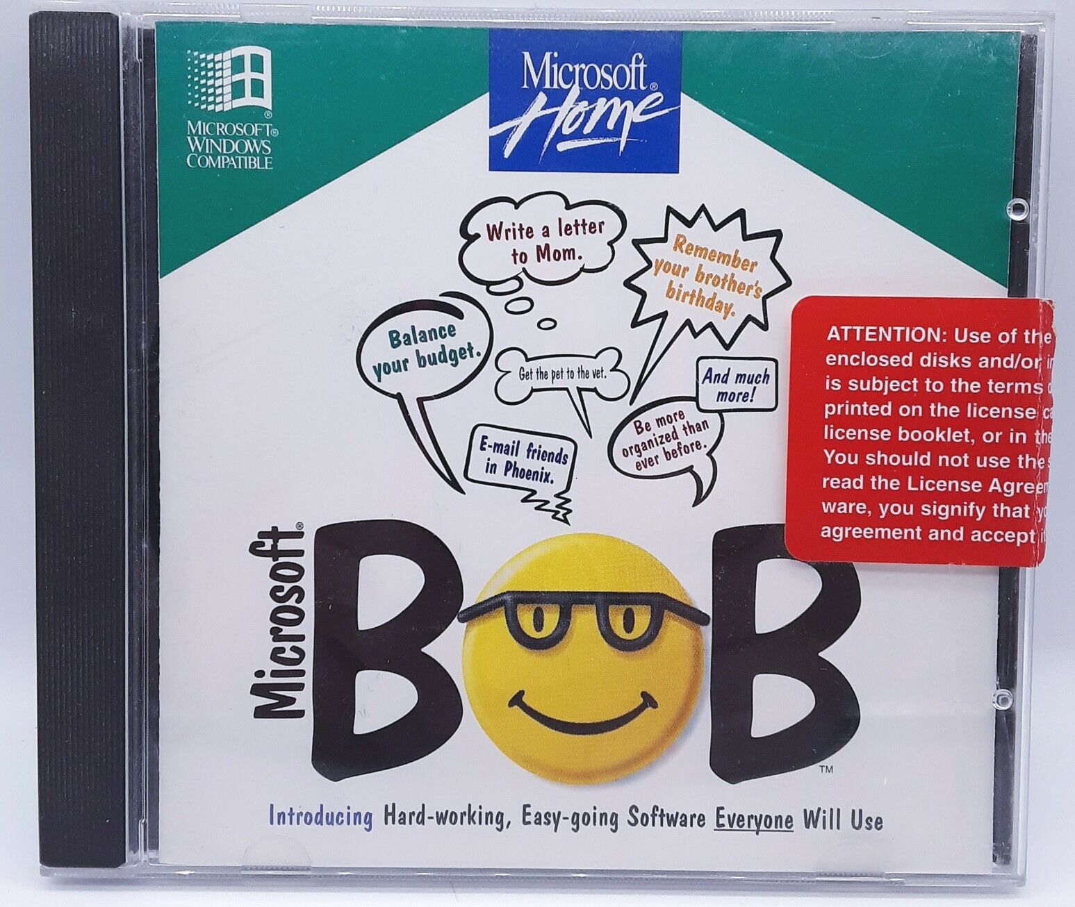 RARE Vintage Microsoft BOB for Windows Jewel Case ONLY WITH CODE 1994 COLLECTORS