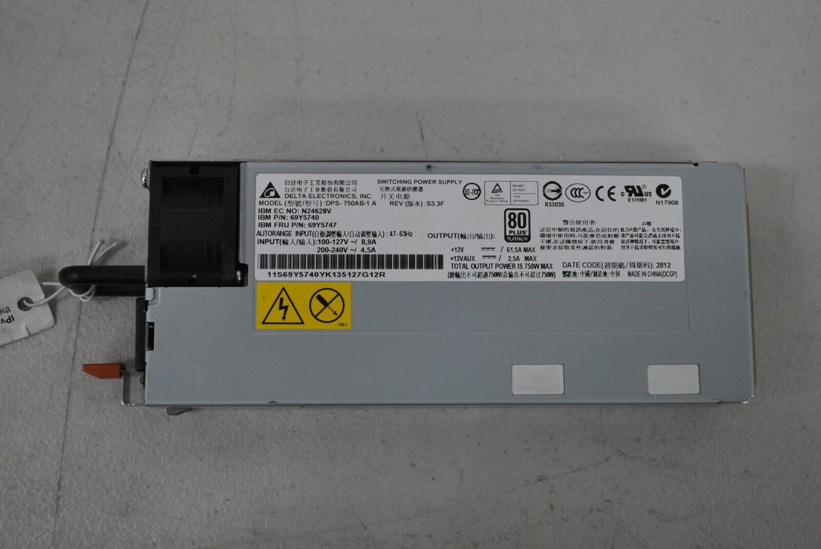 IBM 69Y5740 Delta Electronics DPS-750AB-1 A 750W Switching Power Supply 