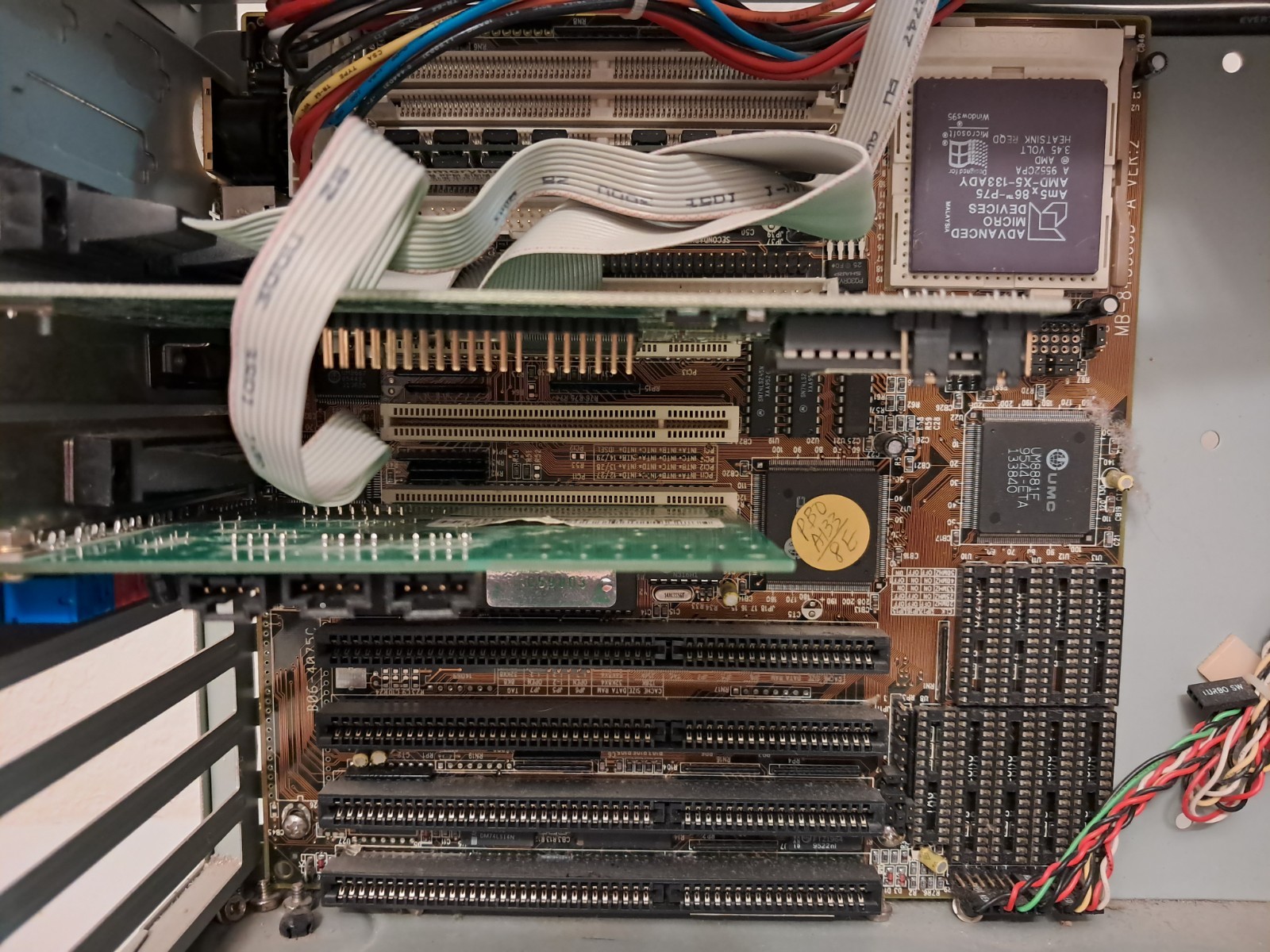 Vintage Holy Grail Biostar MB-8433UUD Socket 3 Motherboard AMD 5x86-P75 32MB 
