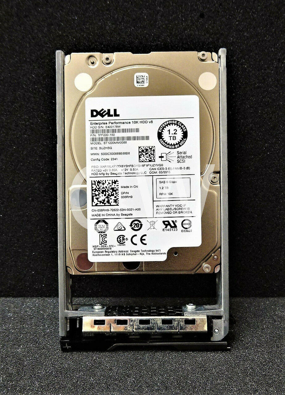 36RH9 ST1200MM0088 Dell ENTERPRISE 1.2TB 10000RPM 6Gbps 2.5" SAS HDD Hard Drive