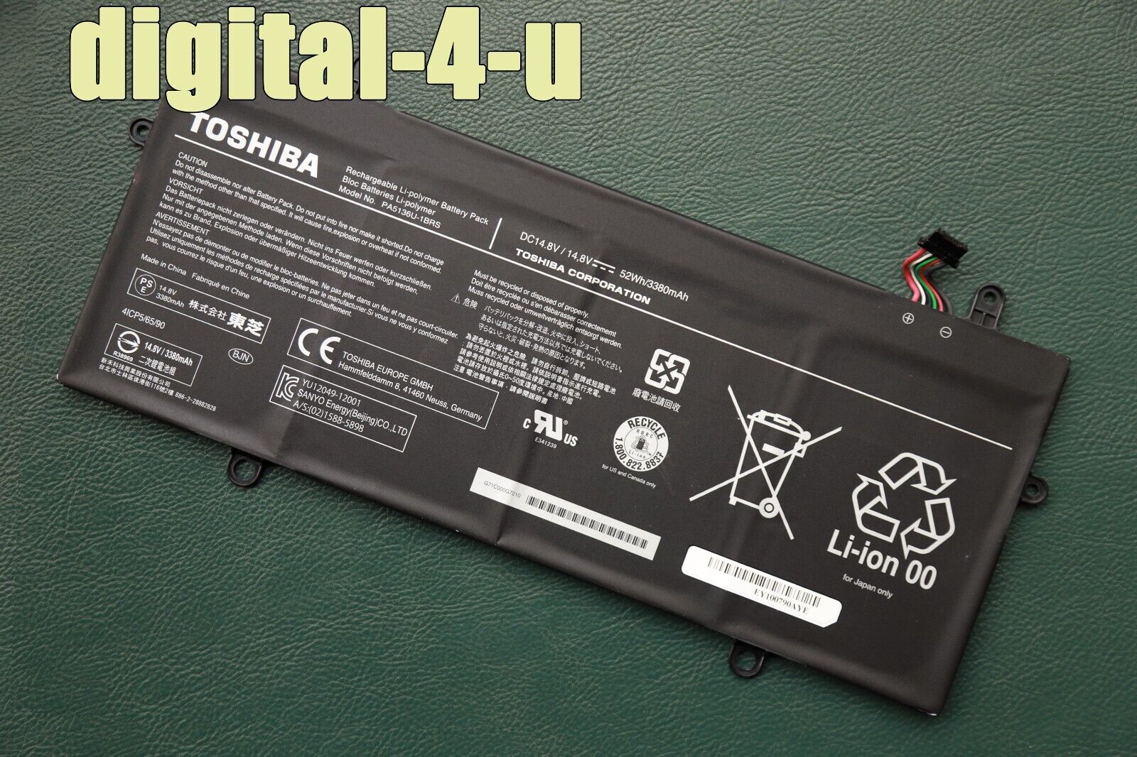 PA5136U-1BRS Genuine Battery for Toshiba Portege Z30 Z30-A Z30-AK01S Z30-B Z30-C