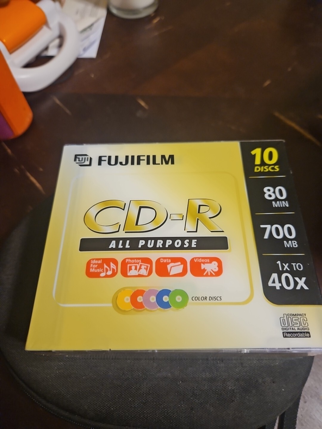 FUJIFILM CD-R All Purpose 10 Pack Color Discs 80min 700mb 1x to 40x *Read