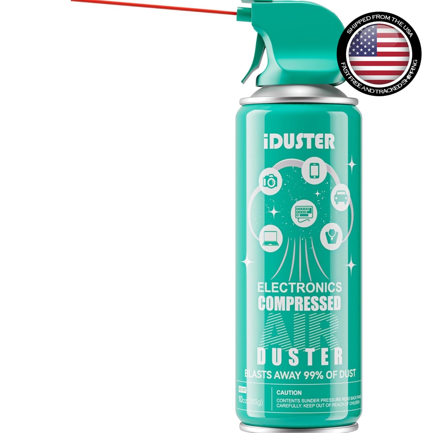 Disposable Compressed Duster 10 oz - Ozone Safe Keyboard & Computer Cleaner