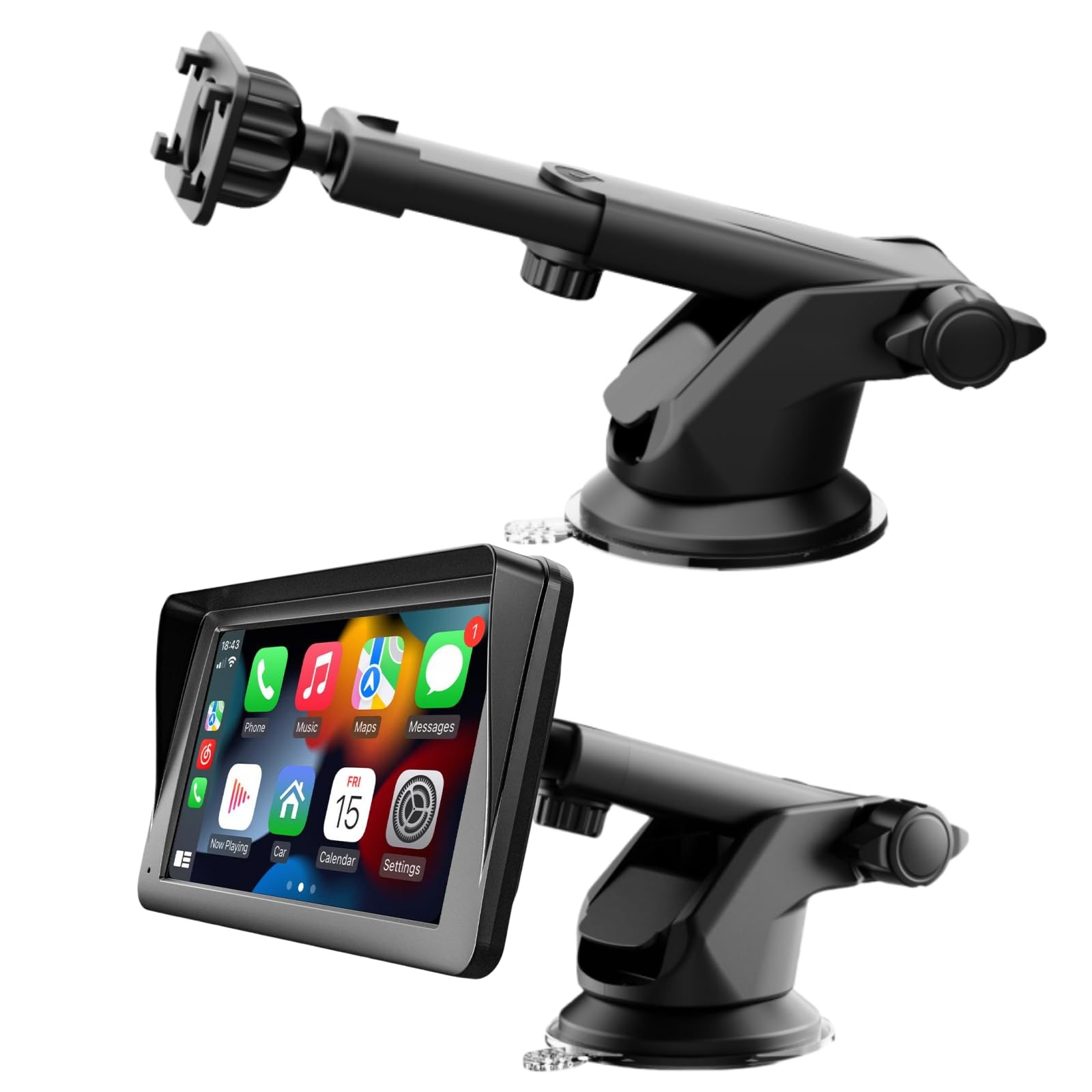Carplay Screen Mount, Bendable Flexible Dashboard Suction Cup Bracket for 7In...