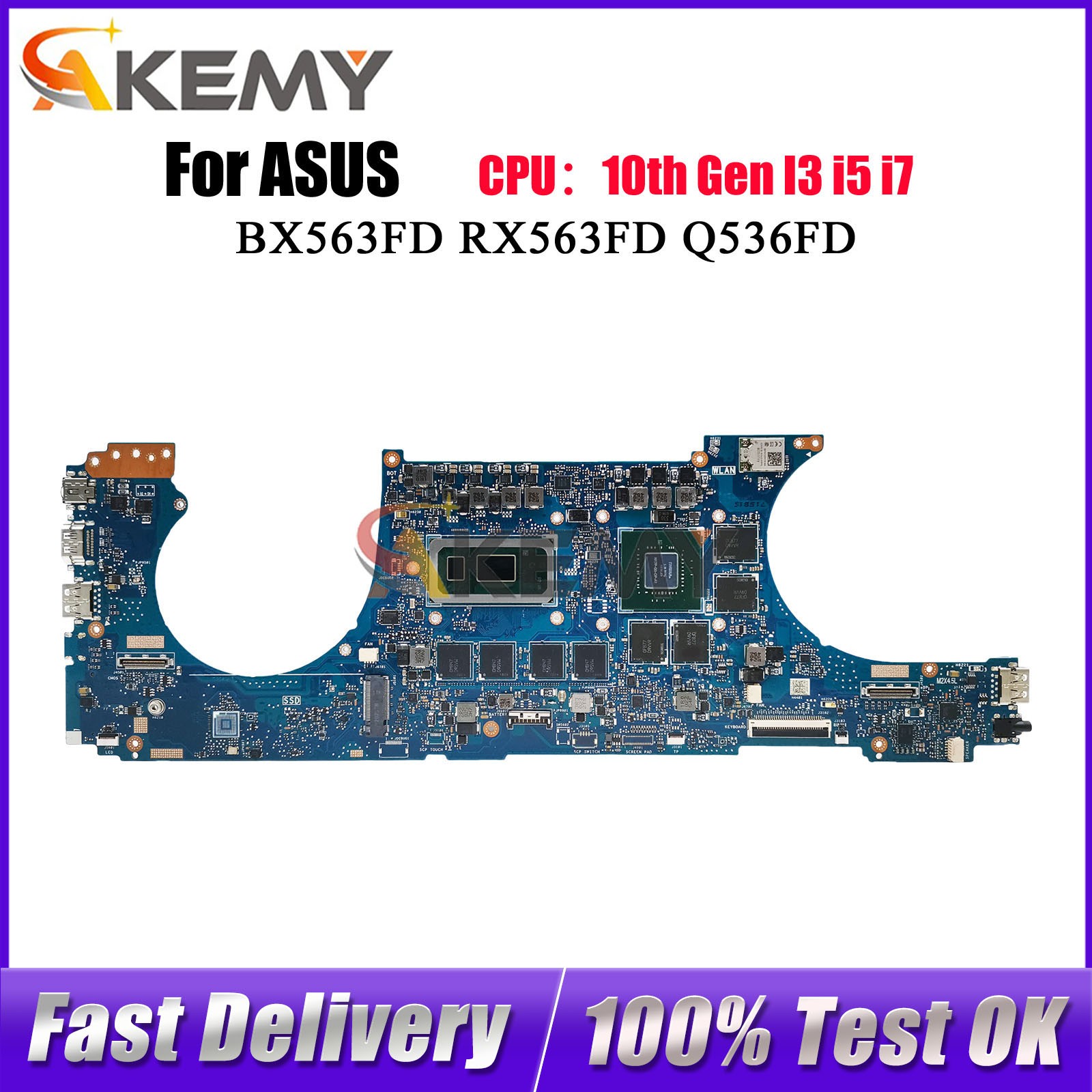 UX563FD For ASUS Q536FD GTX1050 RX563FD BX563FD Mainboard W/I5 I7 CPU Tests OK