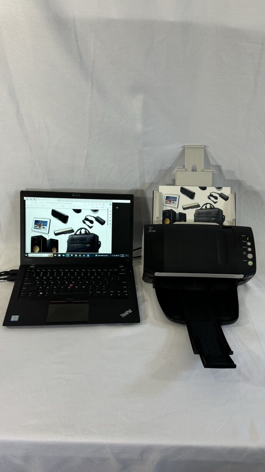 Fujitsu fi-7140 ADF Duplex Color Document Scanner USB 2.0 w/AC Adapter WORKS