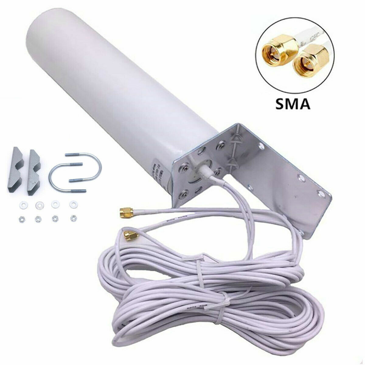 High Gain 10-12dBi Dual SMA Male 698-2700 MHz 3G/4G LTE Omni Outdoor Antenna AO