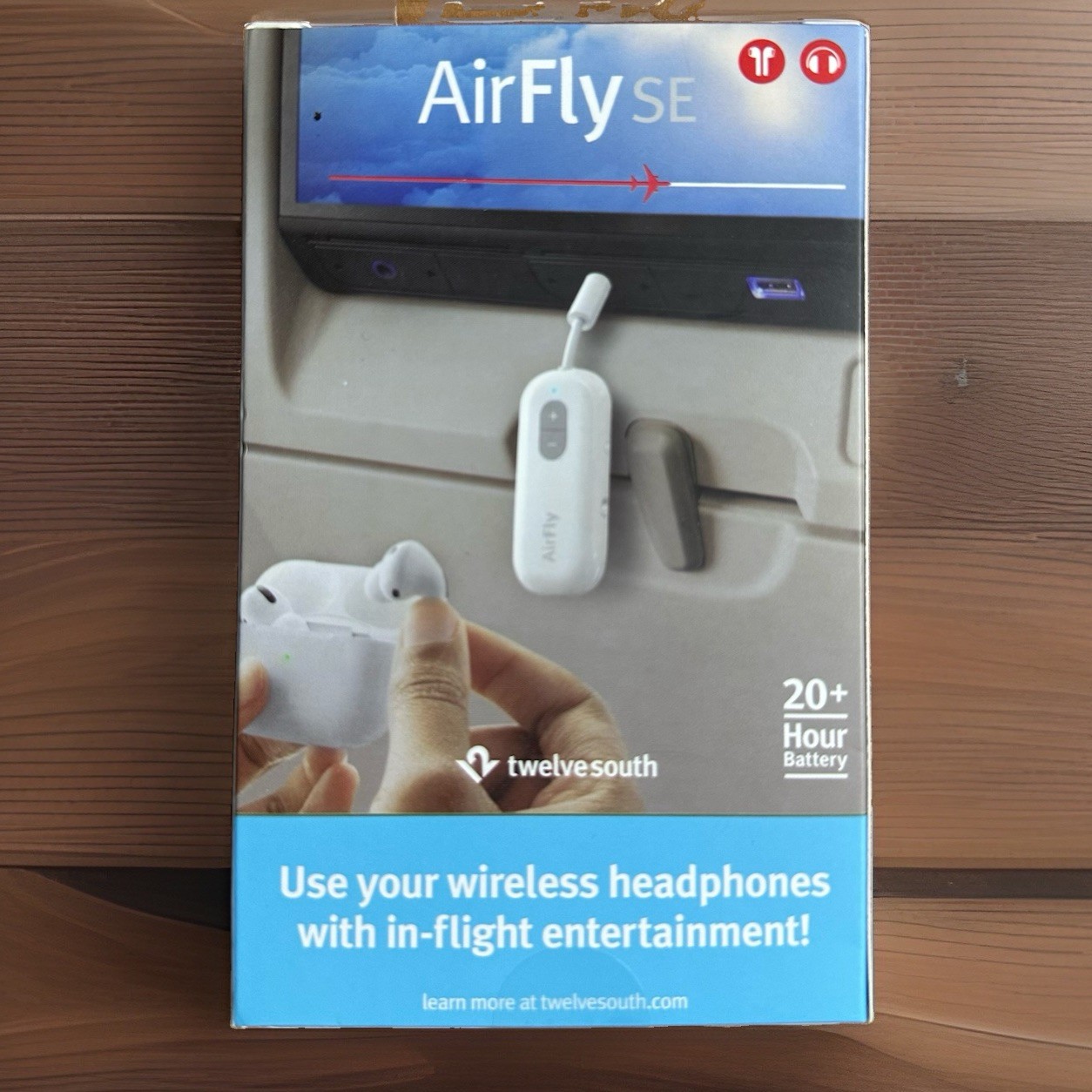 Twelve South AirFly SE Portable Bluetooth Audio Receiver, White, TS-2259