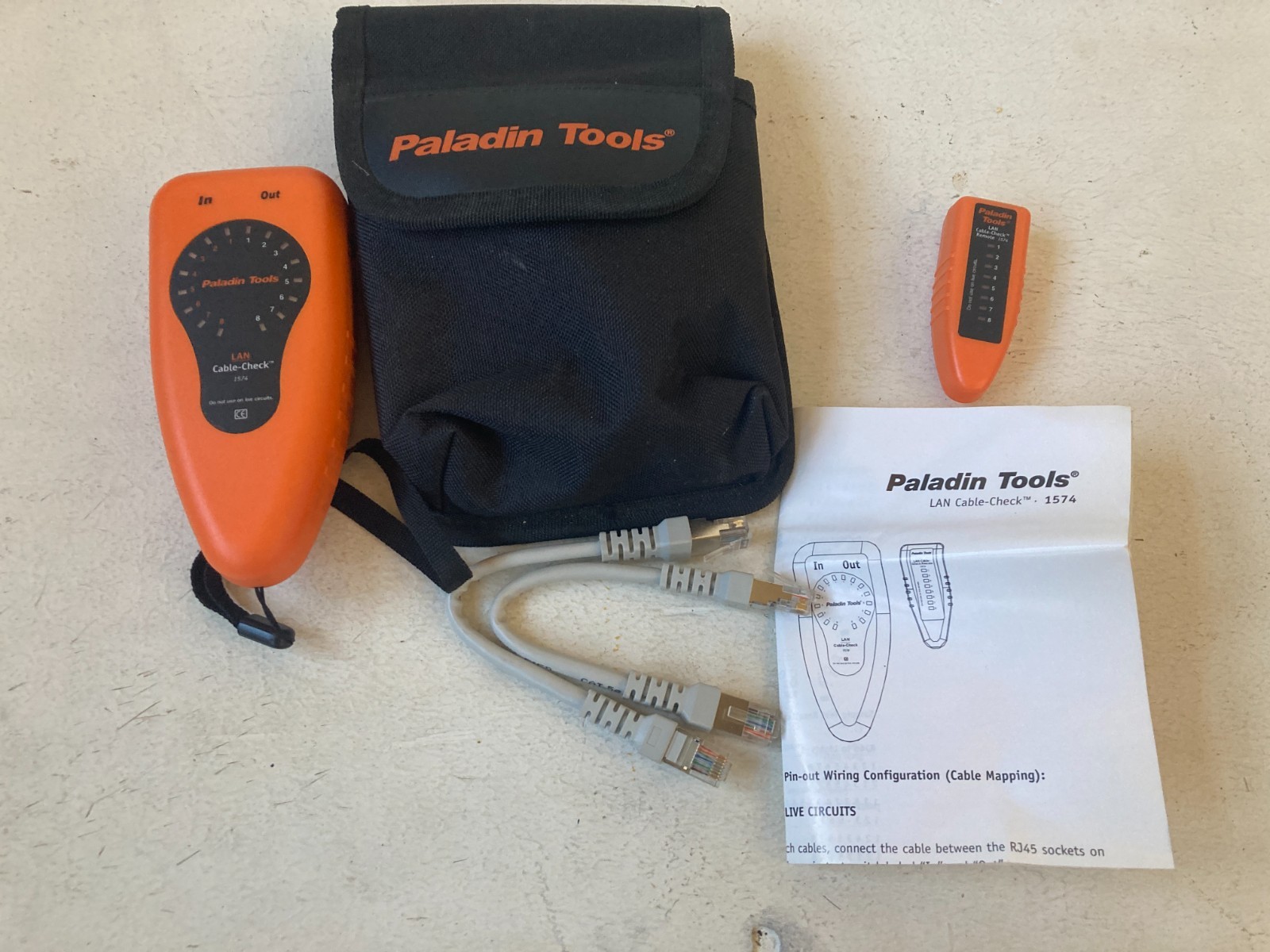 Paladin Tools LAN Cable-Check 1574 A/V Cable Check Kit with Pouch Working