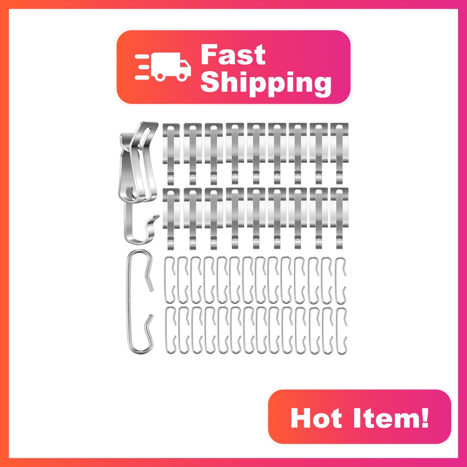 Mornajina Silver Heat Cable Clips and Spacers, 60pcs