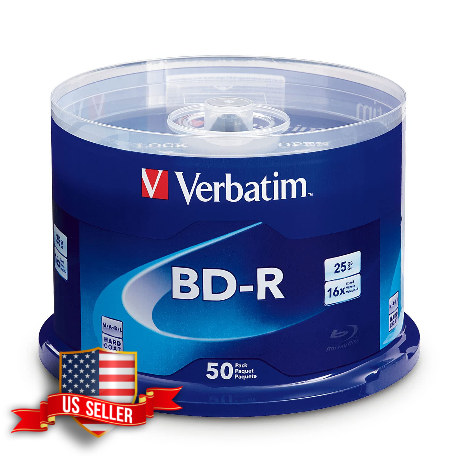 Verbatim BD-R Blank Blu-ray Discs 25GB 16X Recordable 50 Pack