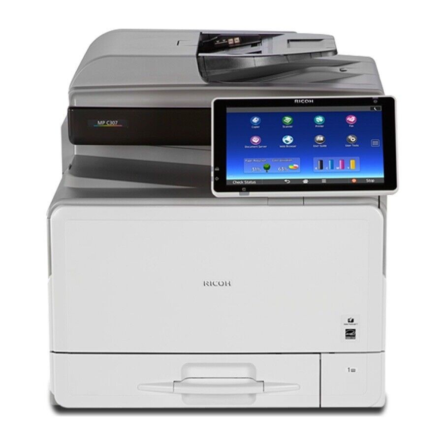 Ricoh Aficio MP C307 MFP Color Laser Printer Copy Fax Scan w/Toner 43K pages