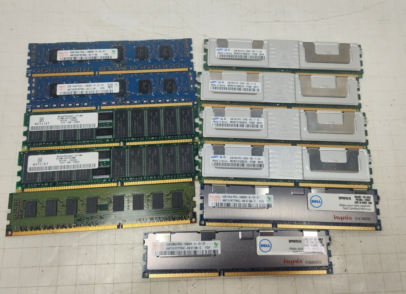 Lot of 11 Mixed DDR DDR2 DDR3 ECC Desktop Server RAM Memory Untested AS-IS