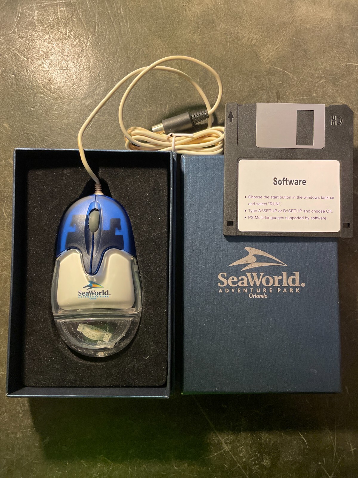Aqua Mouse Computer Mouse (Model #AM-930-P) Sea World "Water Front" -RARE-