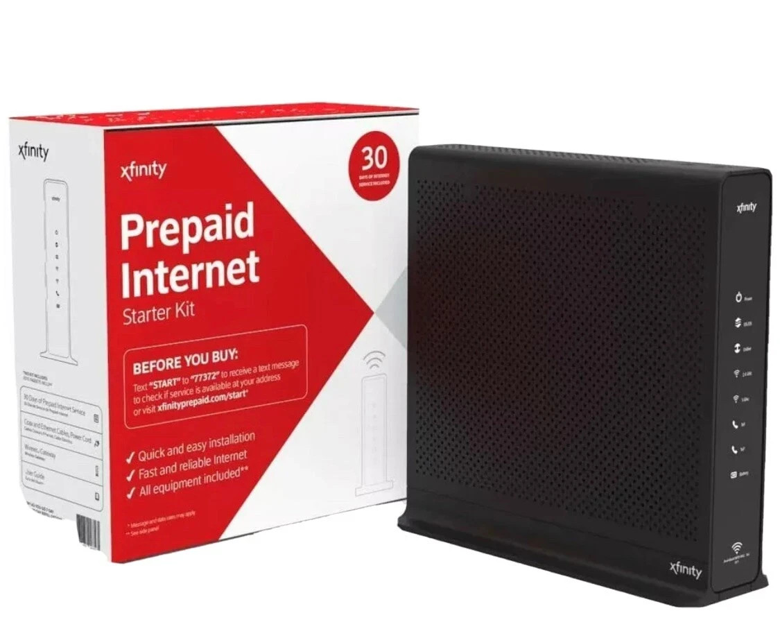 Xfinity 30 Prepaid Internet Starter Kit ARRIS TG1682G DUEL BAND WI-FI  Modem