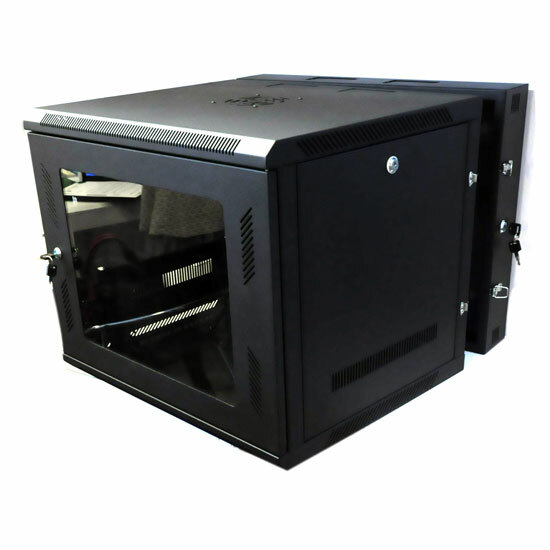 9U IT Wall Mount Network Server Cabinet Swing Out Gate Rack Enclosure - 24" Deep