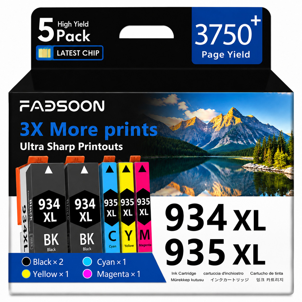 934XL 935XL 5PK Ink Cartridges for OfficeJet Pro 6230 6830 6835 6812 6820 6220