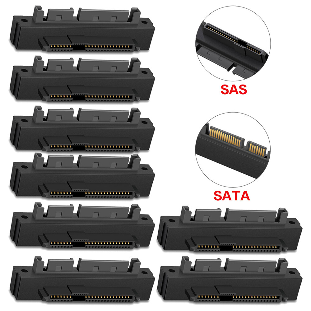8Pcs SFF-8482 SAS To SATA 22 Pin Angle 90 Degree Hard Disk Adapter NEW