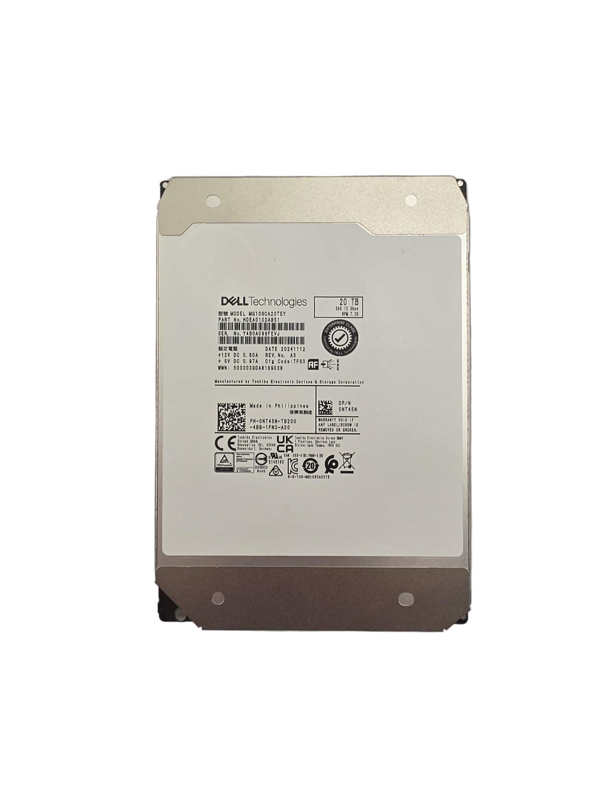 Dell SAS 3.5" 20TB NL 7.2K 12GBPS 512e