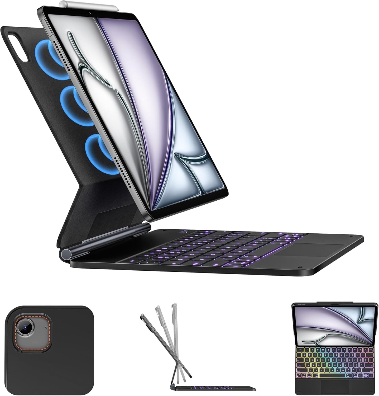 A2C Magic Keyboard Case For iPad Air 13" M4/M3/M2 & iPad Pro 12.9" Backlit