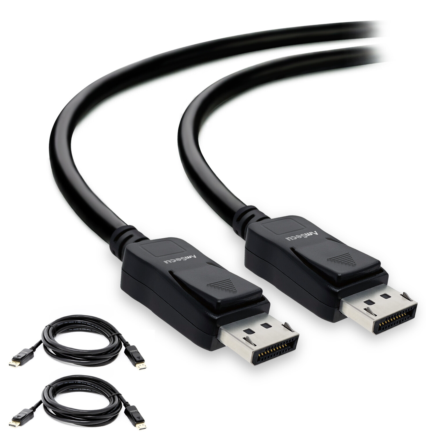 AmSecu 2 Pack DisplayPort to DisplayPort 1.2 10ft dp cable 4K@60hz, 1440p@144hz