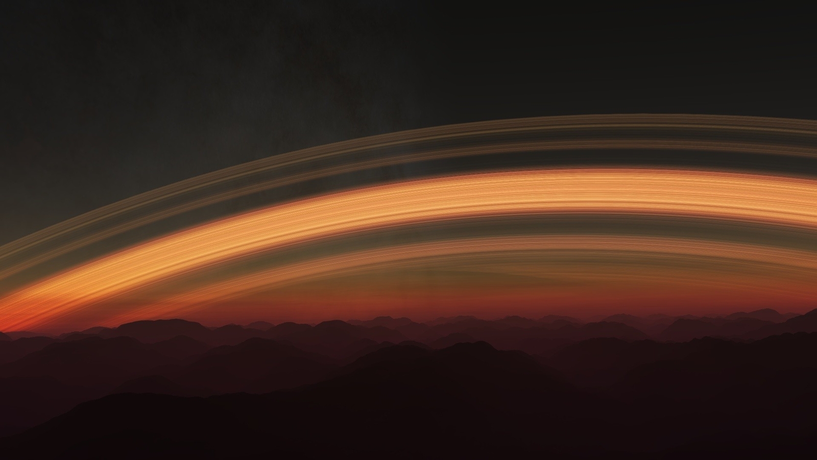 Landscape  art planetary rings planet Custom Gaming Mat Desk