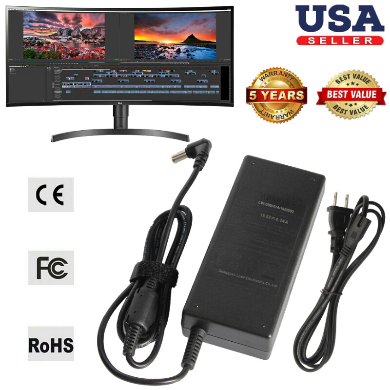 For LG UltraWide LED LCD Monitor Widescreen Charger Power Adapter 19” to 34” 19V