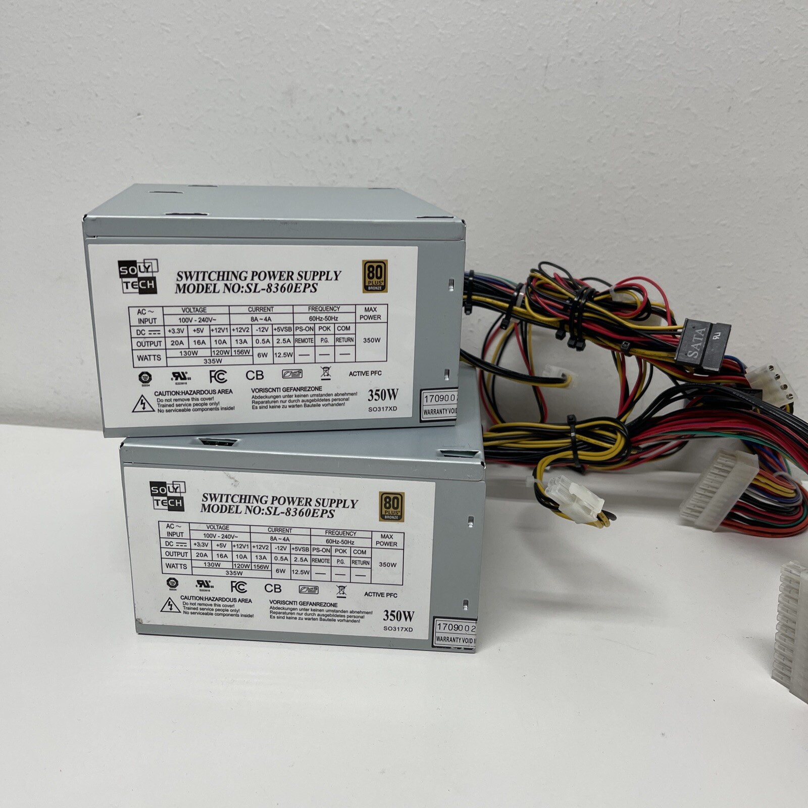 2x Soly Tech 350W Switching ATX Power Supply SL-8360EPS 80 Plus Bronze