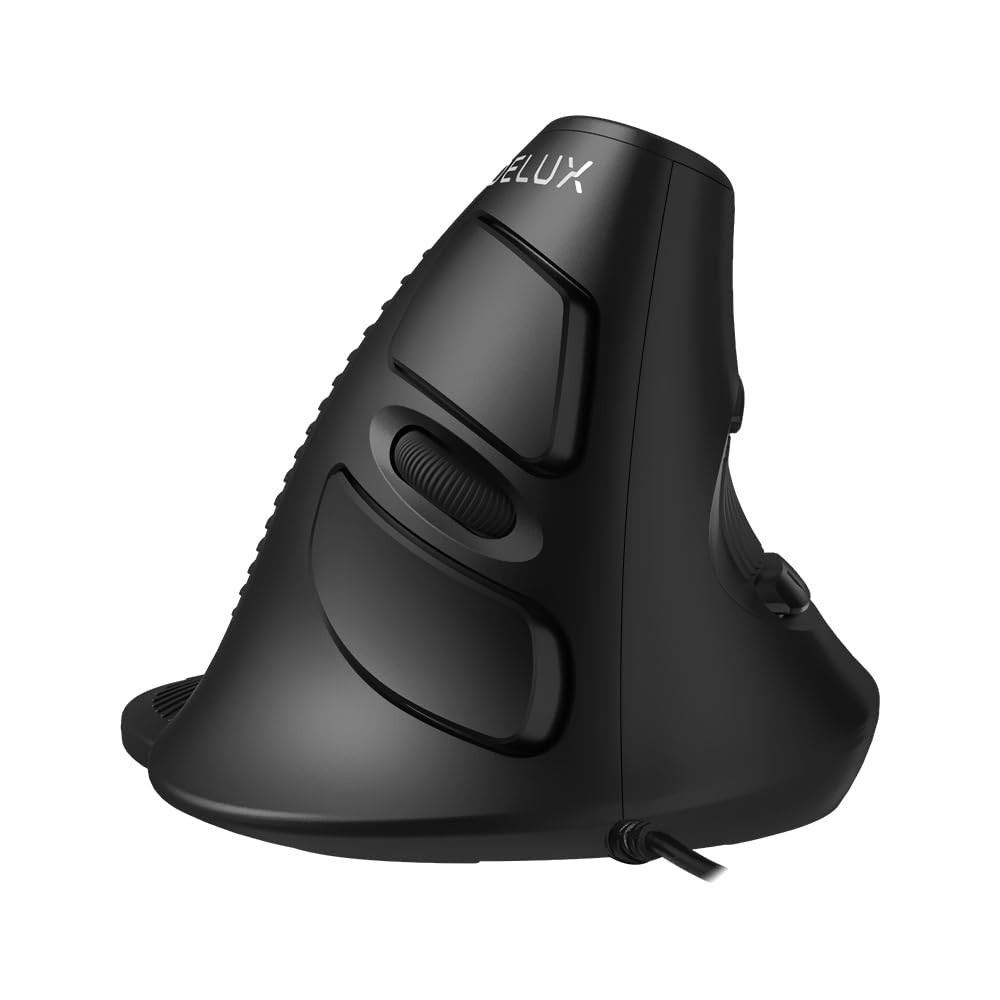 Wired Vertical Ergonomic Mouse with 6 Programmable Buttons 4200DPI Removable ...