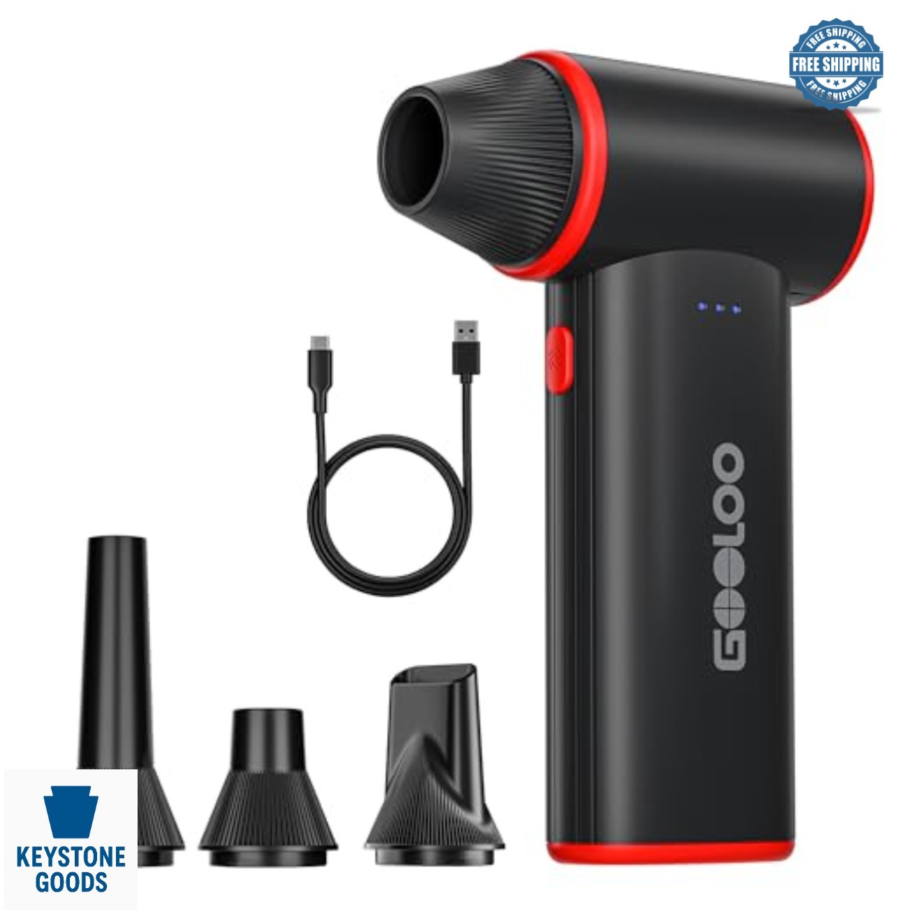 Compressed Air Duster 150000RPM 5000mAh Rechargeable Cordless Electric 3-Speed