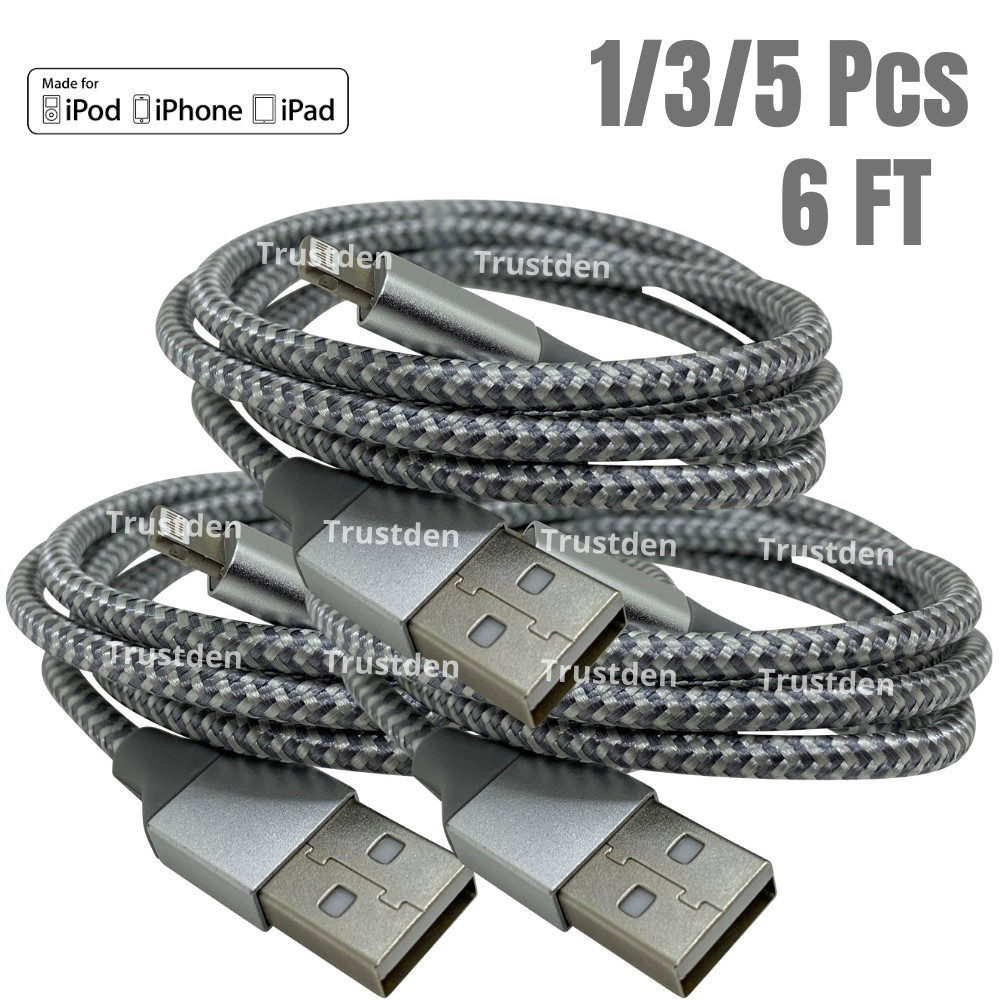 USB Charger Cable For Apple iPhone 5 6 7 8 SE XR X XS 11 12 13 14 Charging Cord