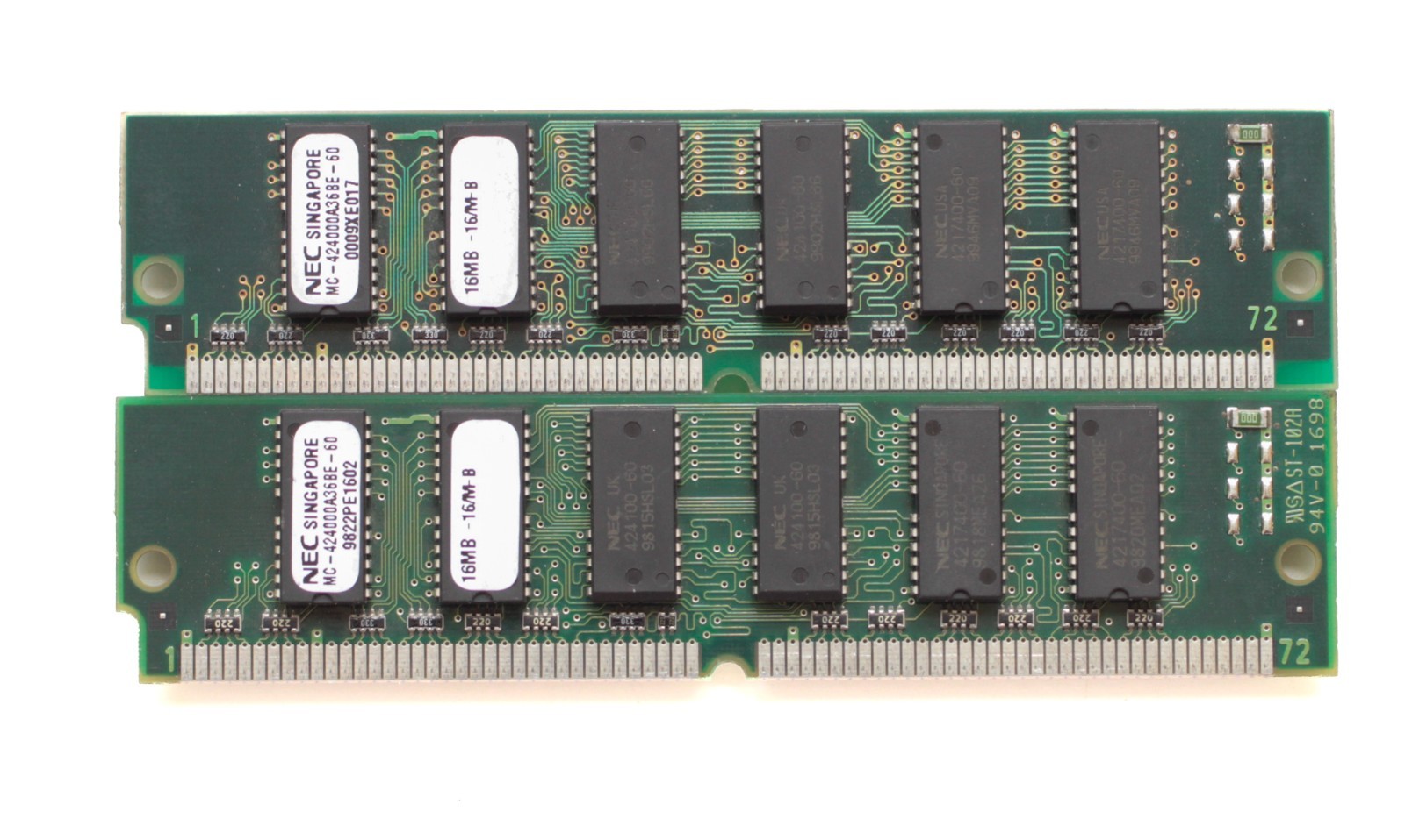 Lot of 2x16MB EDO memory - SIMM 72pin - 32MB - 60ns - TESTED - NO TARIFF