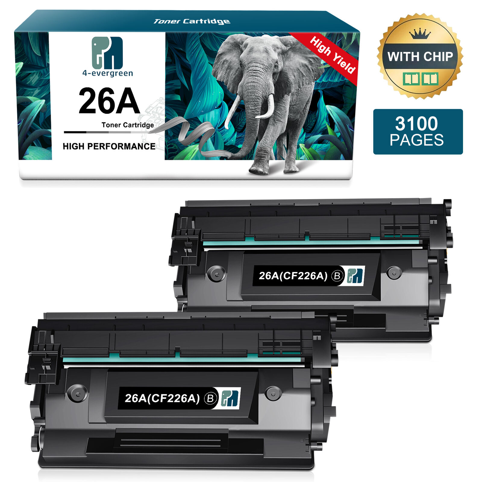 2x CF226A Ink Toner Compatible With HP 26A LaserJet Pro M402dn M402n M426fdw MFP