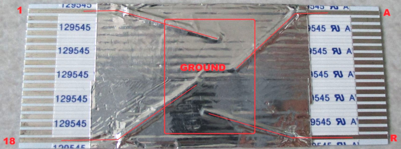 Flex Flat Ribbon Cable AWM 2896 80C 90V VW-1, 2" inch 18 pins  -4 pin Connection
