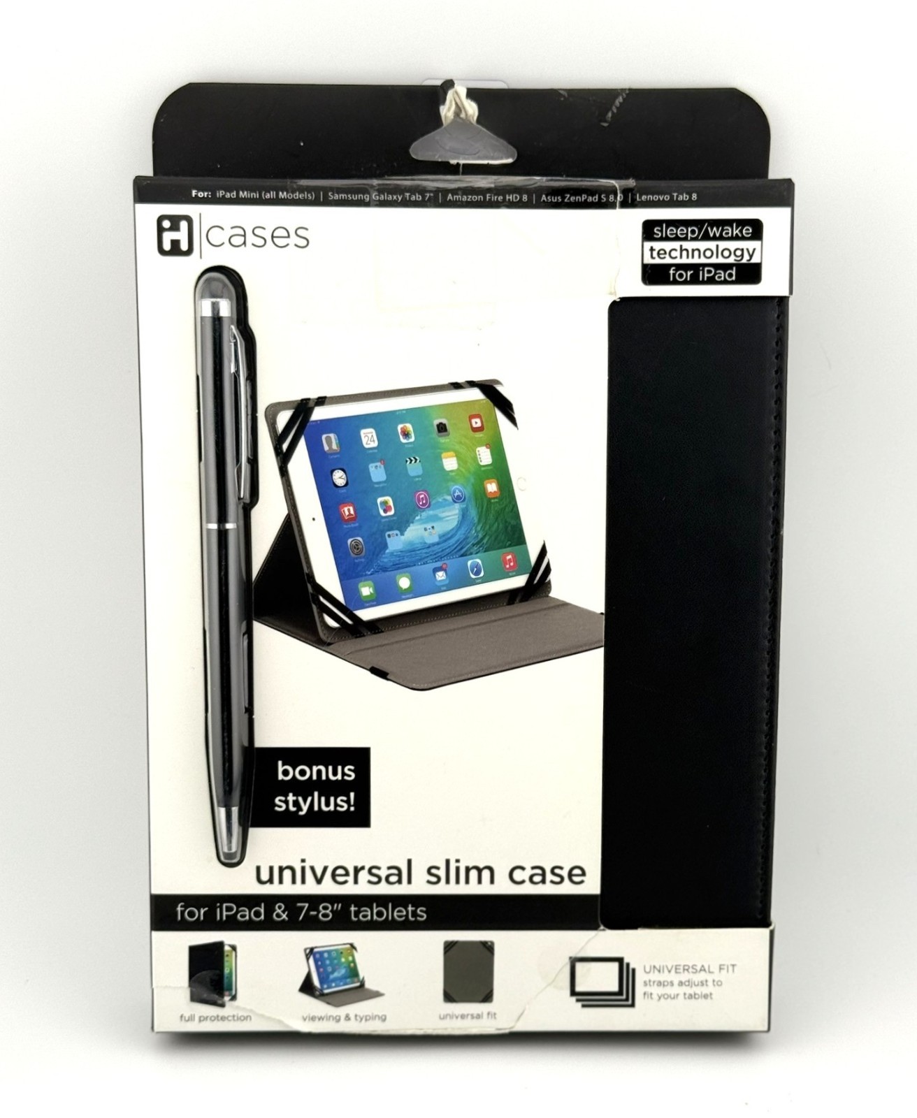 New iHome Universal Slim Case for iPad & 7–8" Tablets – w/ Stylus or Case Only