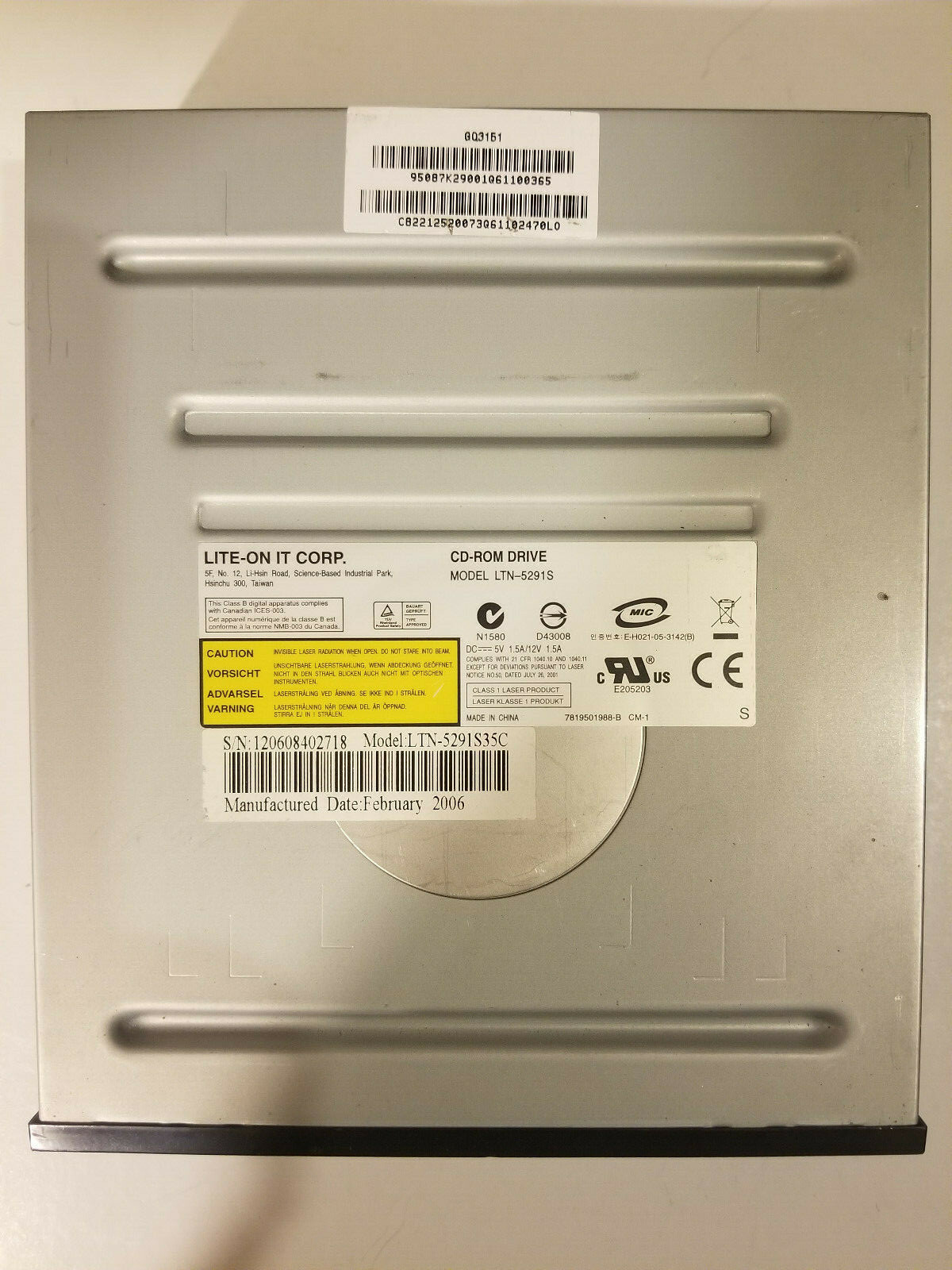 LITE-ON LTN-5291S35C 52X IDE CD-ROM Drive LTN-5291S