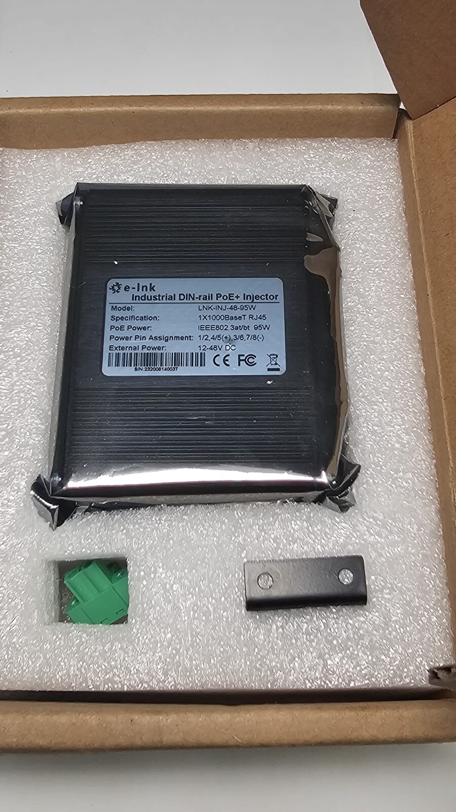 E-Link LNK-INJ-48-95W Gigabit PoE++ Injector,  48VDC 95W