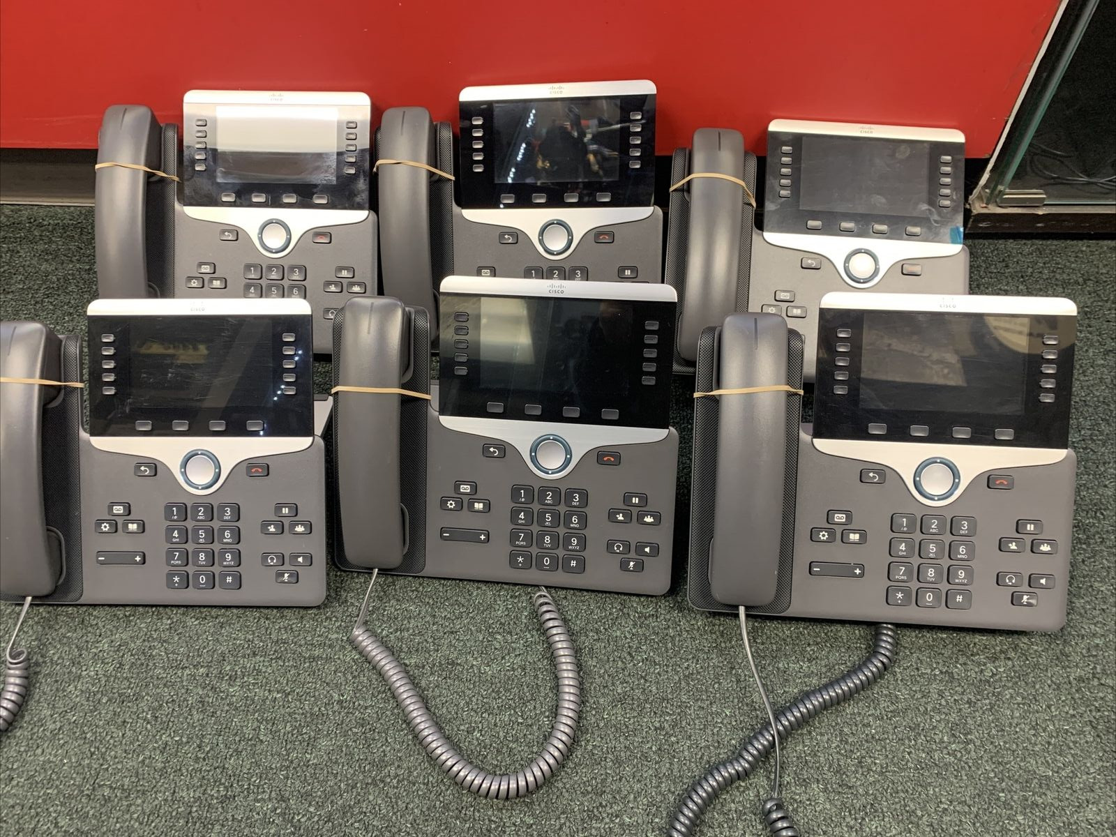 Lot of 6 Cisco CP-8811-K9 8811 VoIP 5 Line Business Conference Phone SEE DESCRIP