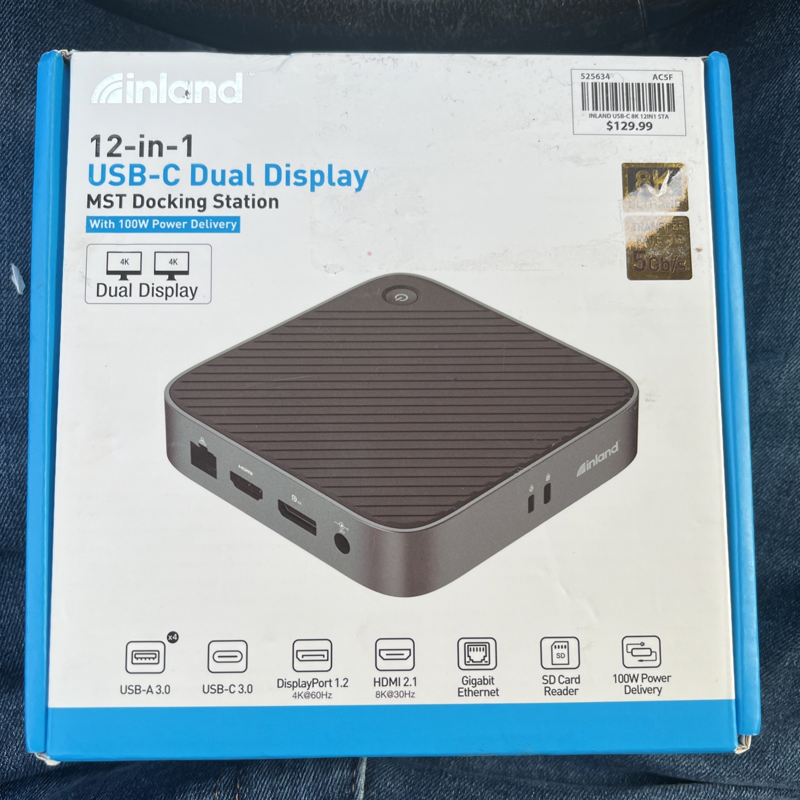  Inland 12-in-1 USB -C Dual Display MST Docking Station