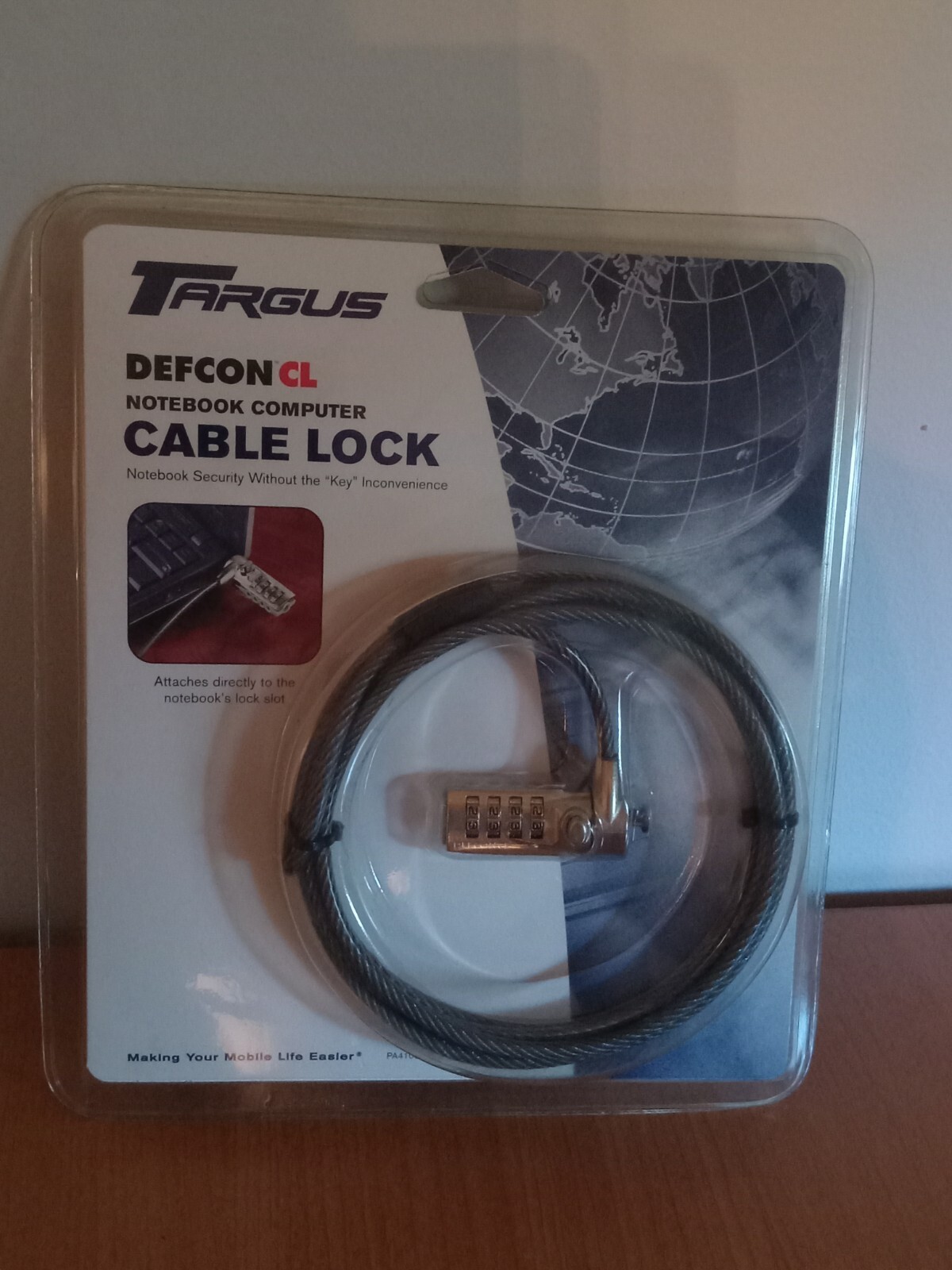 TARGUS DEFCON CL NOTEBOOK COMPUTER CABLE LOCK GALVANIZED STEEL PA410U V3