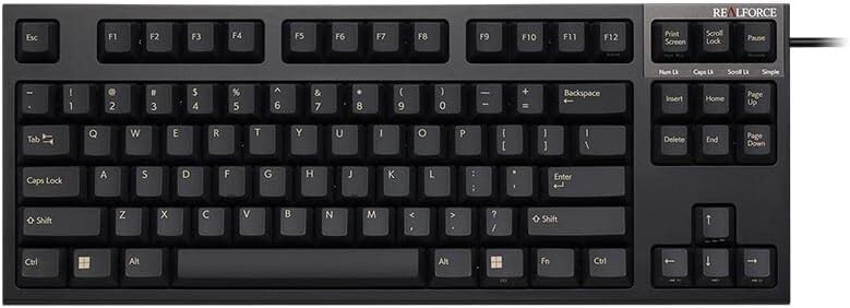 Topre REALFORCE R3S Keyboard R3SD31 USB English layout 87 keys black 45g JAPAN