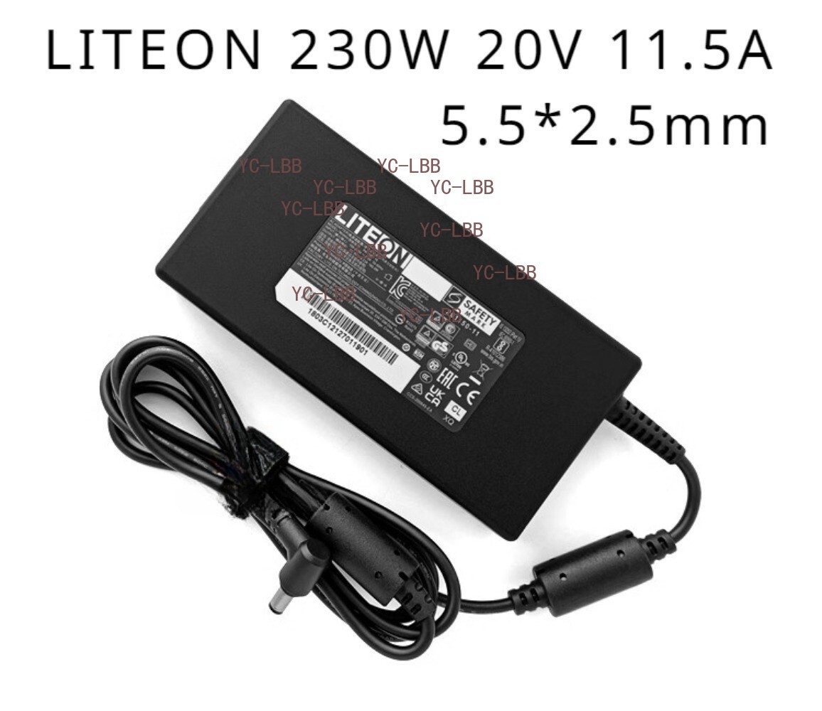 Genuine LITEON 230W 20V 11.5A AC Adapter for MSI Creator 17 PA-1231-26 5.5*2.5mm